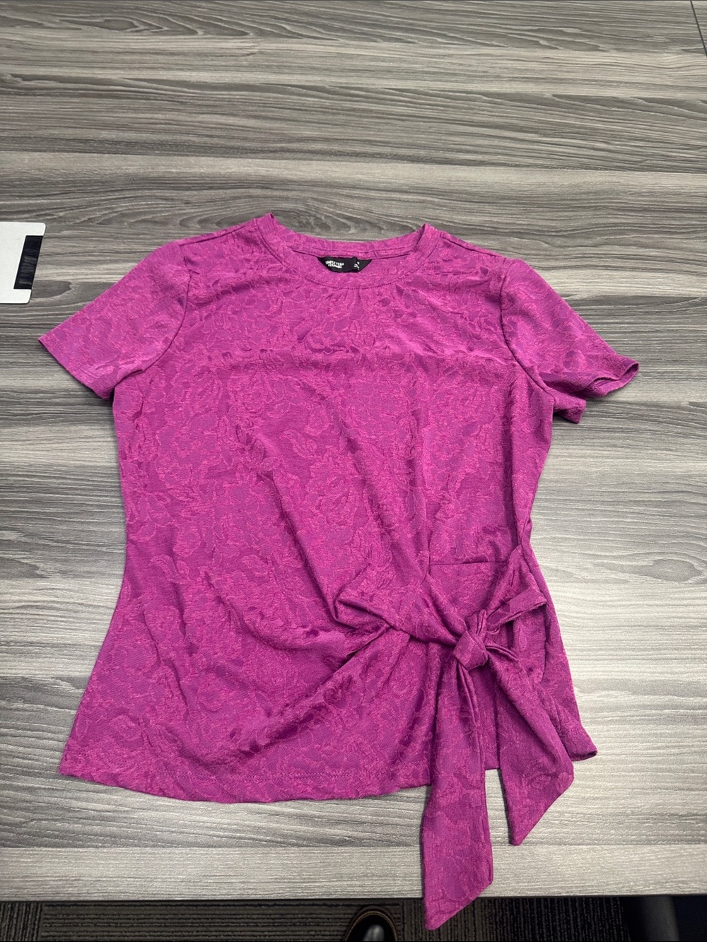 Simply Vera Vera Wang Magenta Side-Tie Short Sleeve Top